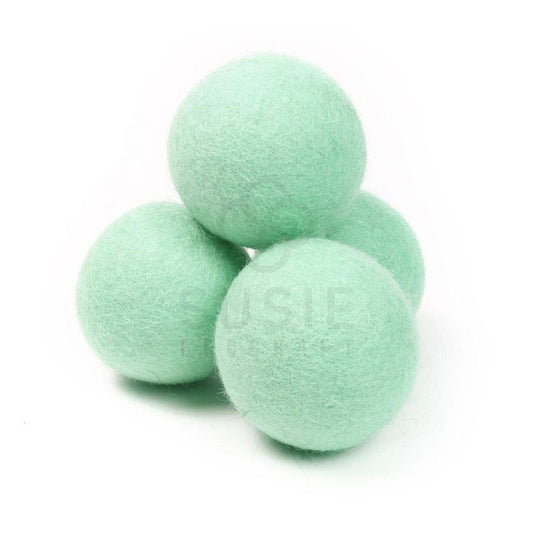 Mint Green Wool Dryer Balls – Handmade Natural Laundry Balls (6 Pack)