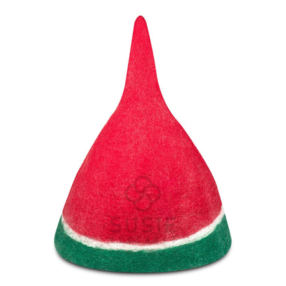 Handmade Felt Cat Cave Bed – Strawberry Design | 100% New Zealand Wool