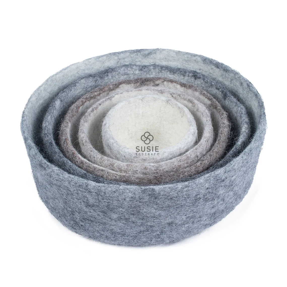 Handmade Felt Storage Bowls – Set of 5 | 100% New Zealand Wool