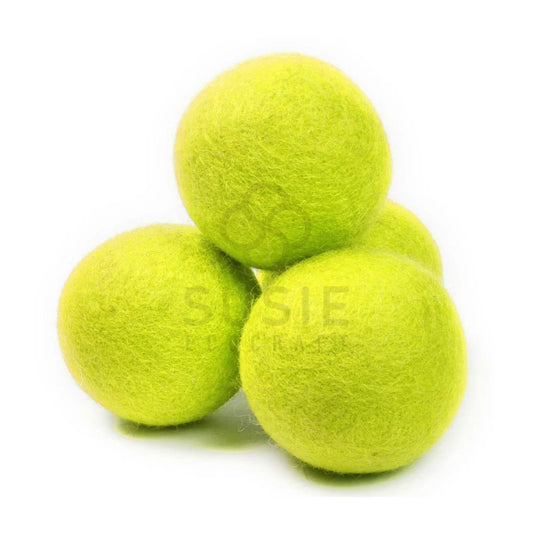Tennis Green Wool Dryer Balls – Natural Fabric Softener (6 Pack)