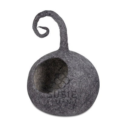 Handmade Felt Cat Cave Bed – Long Tail Design | Premium New Zealand Wool