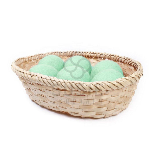 Mint Green Wool Dryer Balls – Handmade Natural Laundry Balls (6 Pack)